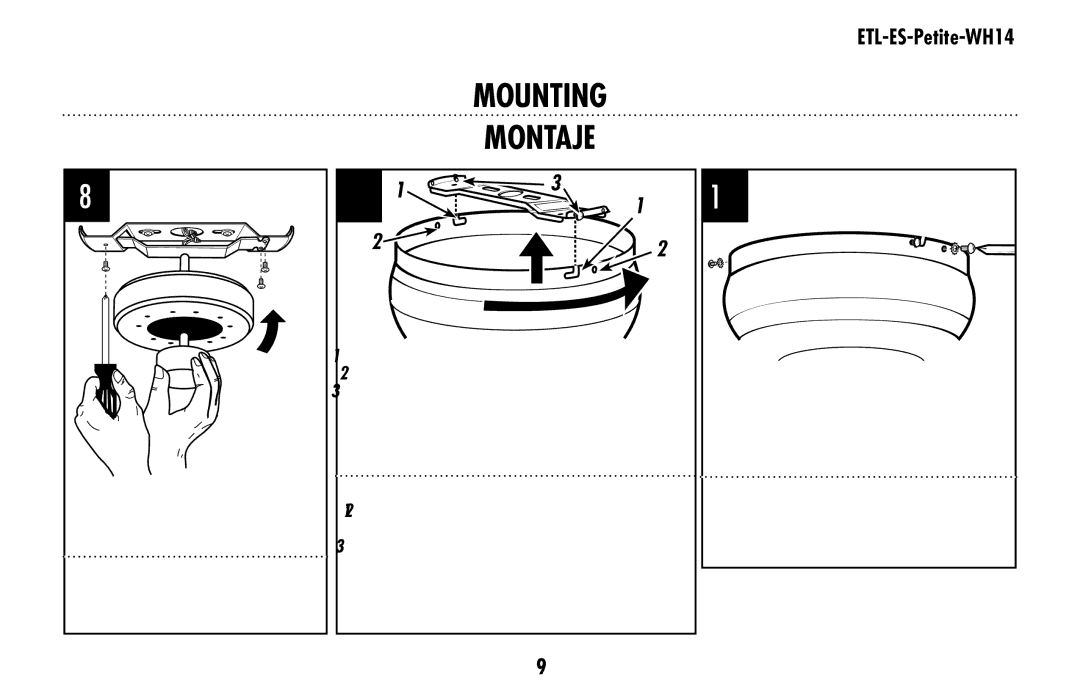 Westinghouse ETL-ES-Petite-WH14 owner manual Mounting Montaje 