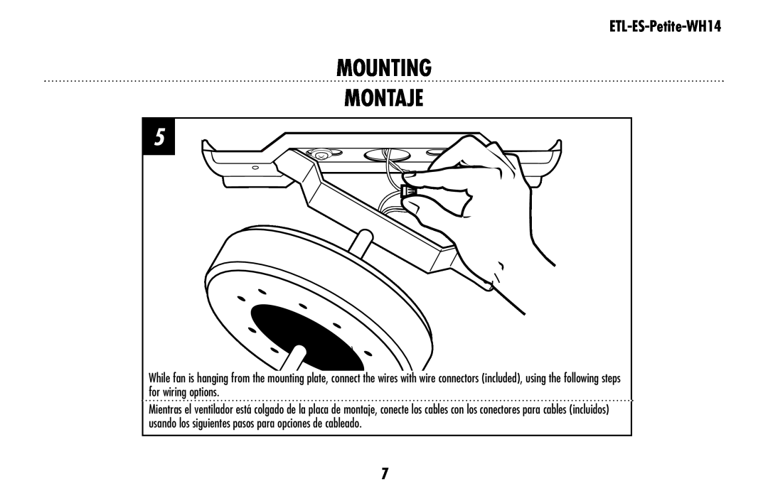Westinghouse ETL-ES-Petite-WH14 owner manual Mounting Montaje 