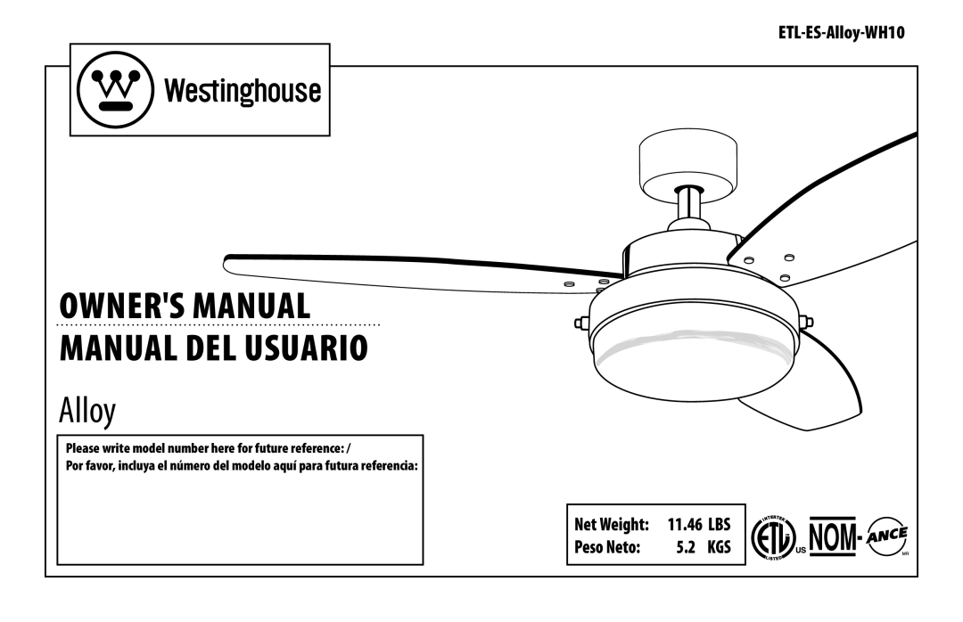 Westinghouse ES, ETL owner manual Manual del usuario 