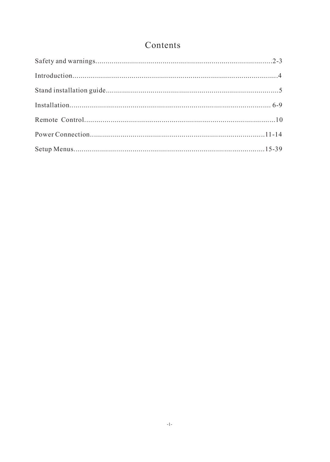 Westinghouse EU24H1G1 manual Contents 