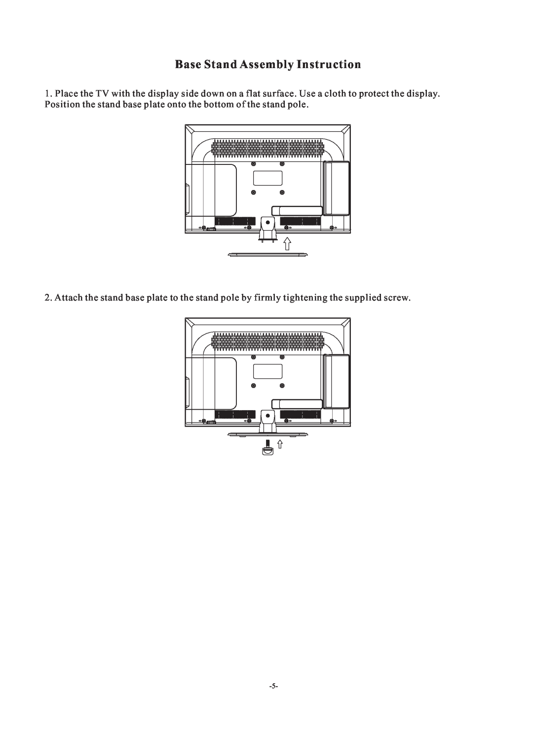 Westinghouse EU24H1G1 manual Base Stand Assembly Instruction 