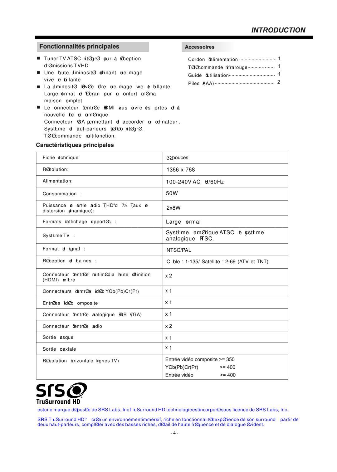 Westinghouse EW32S5KW manual Ntsc/Pal 