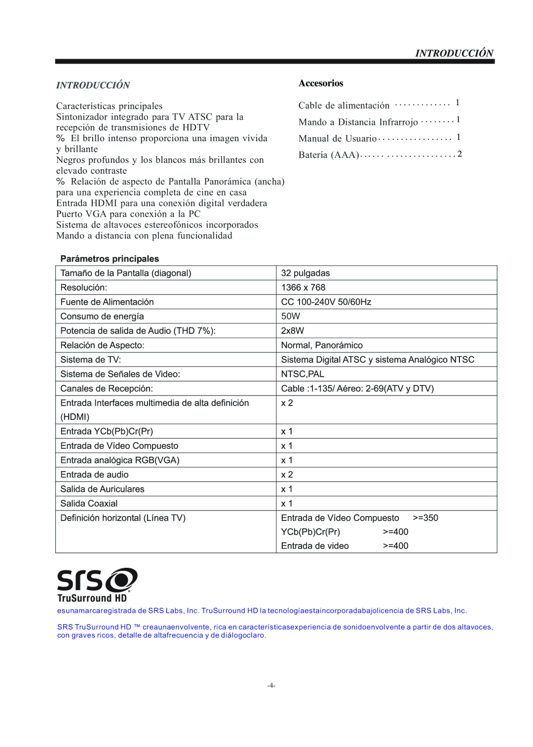 Westinghouse EW32S5KW manual Recepción de transmisiones de Hdtv 