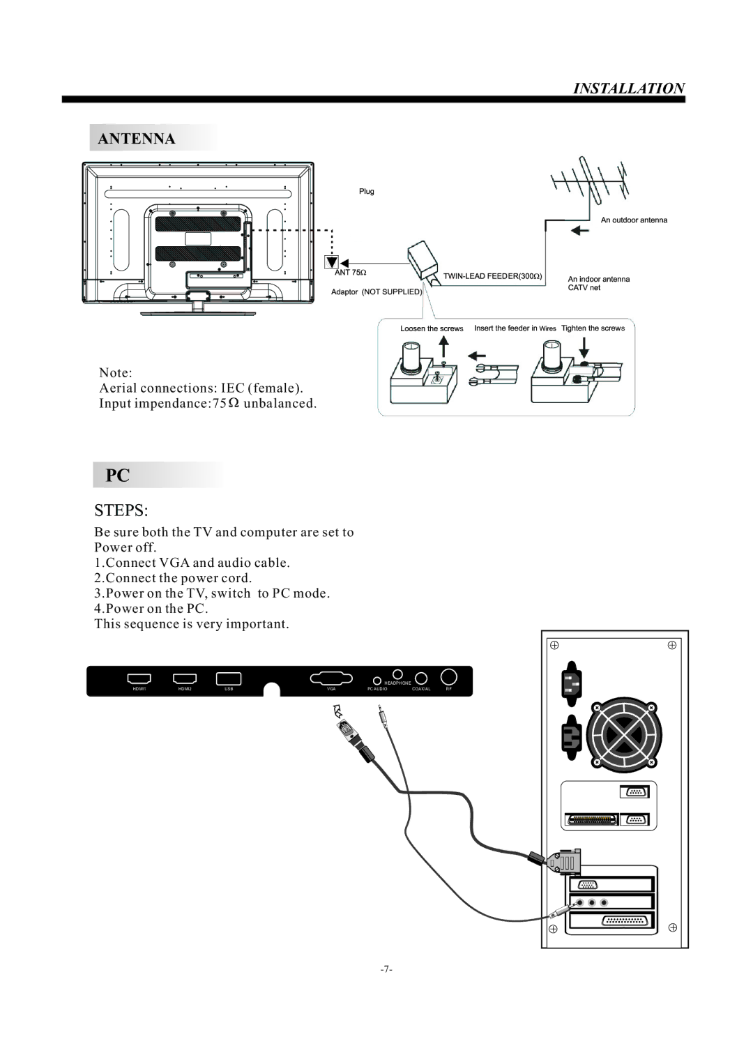 Westinghouse EW37S5KW manual Steps 