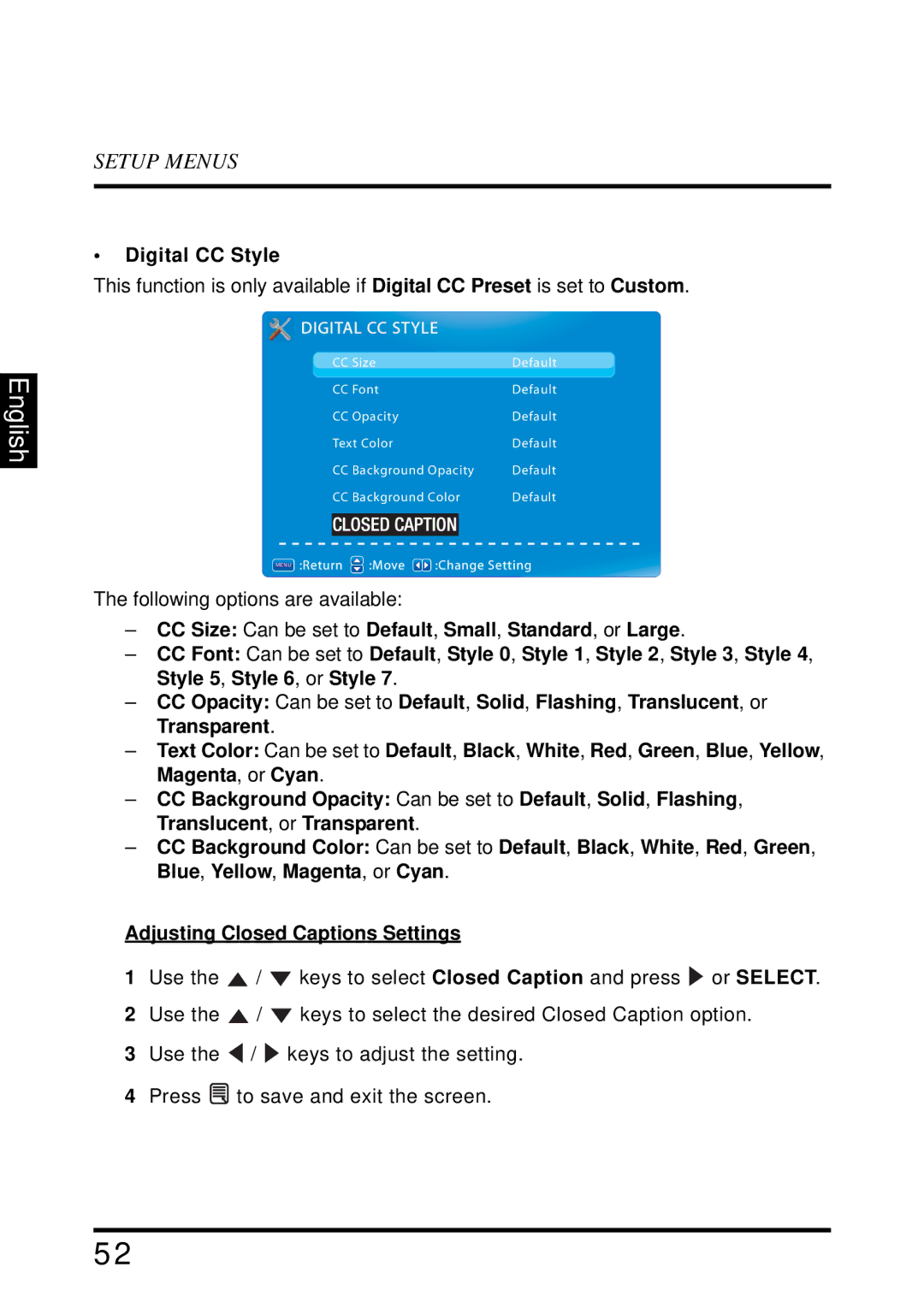 Westinghouse EW39T6MZ manual Digital CC Style 