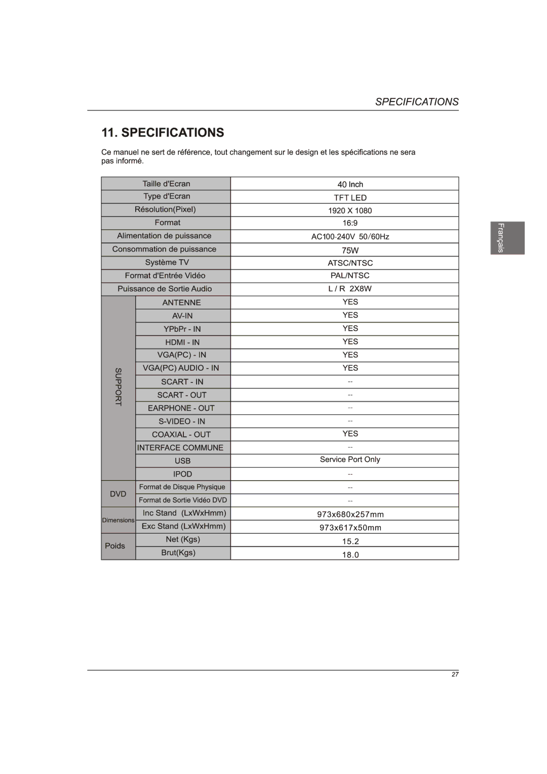 Westinghouse EW40T2XW manual 