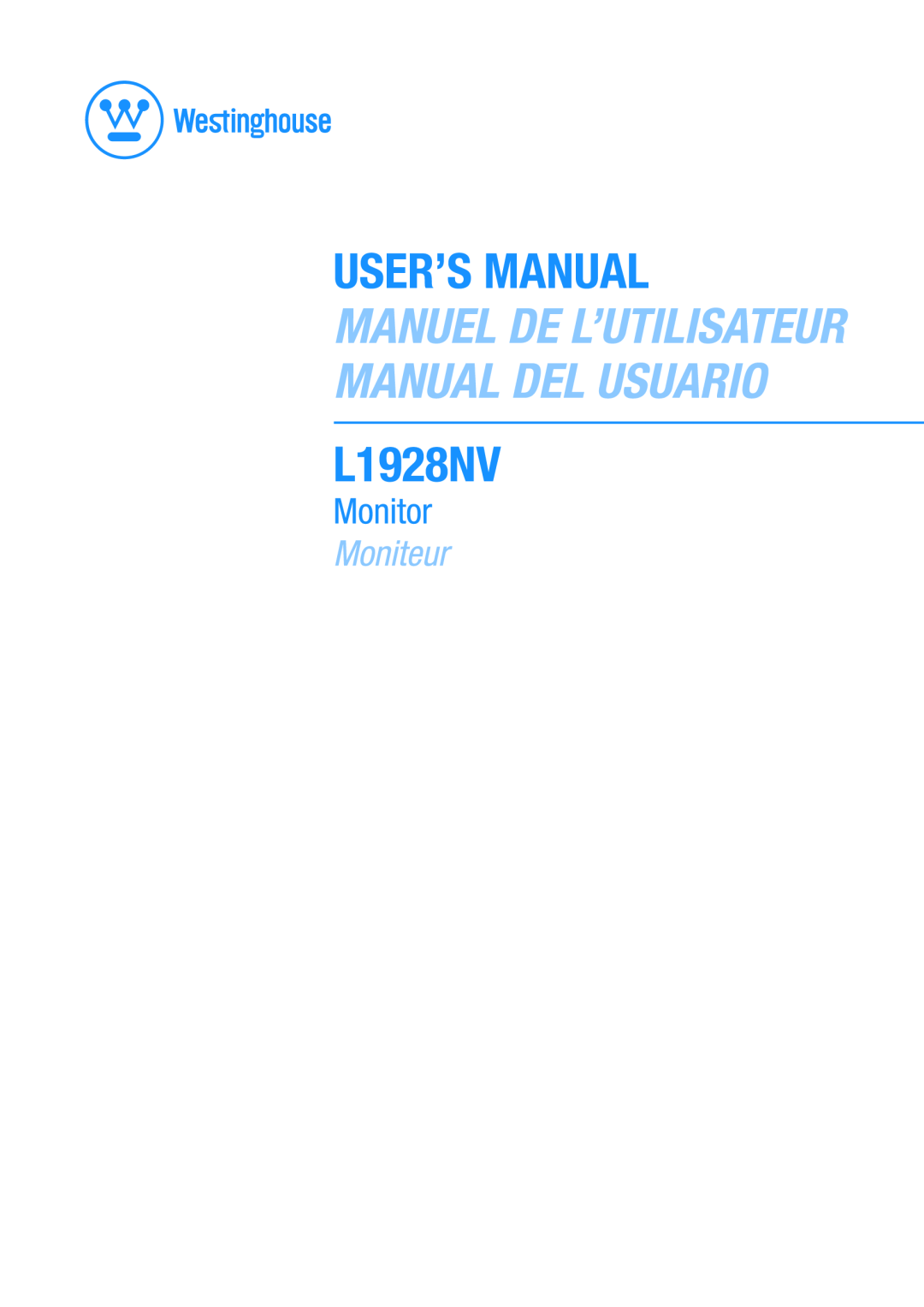 Westinghouse L1928NV manual 