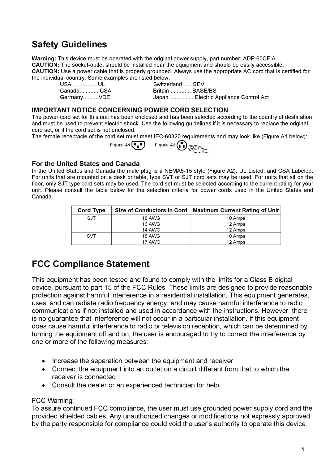 Westinghouse LCM-17v2 manual Safety Guidelines, FCC Compliance Statement, For the United States and Canada 