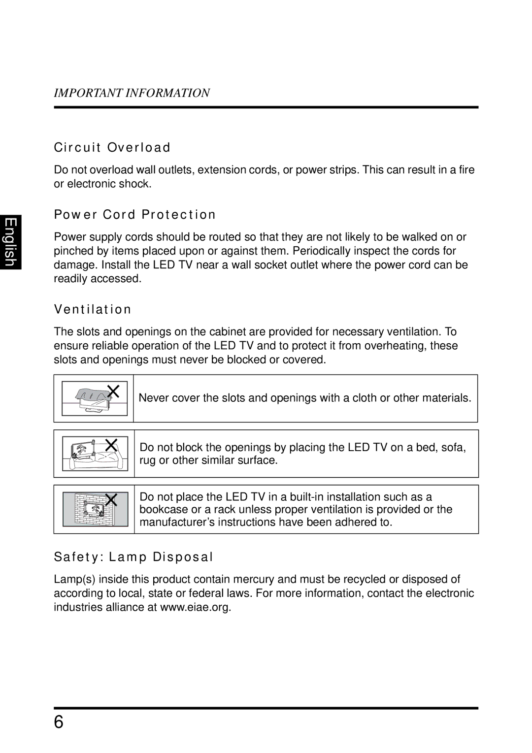 Westinghouse LD-2655VX user manual Circuit Overload 