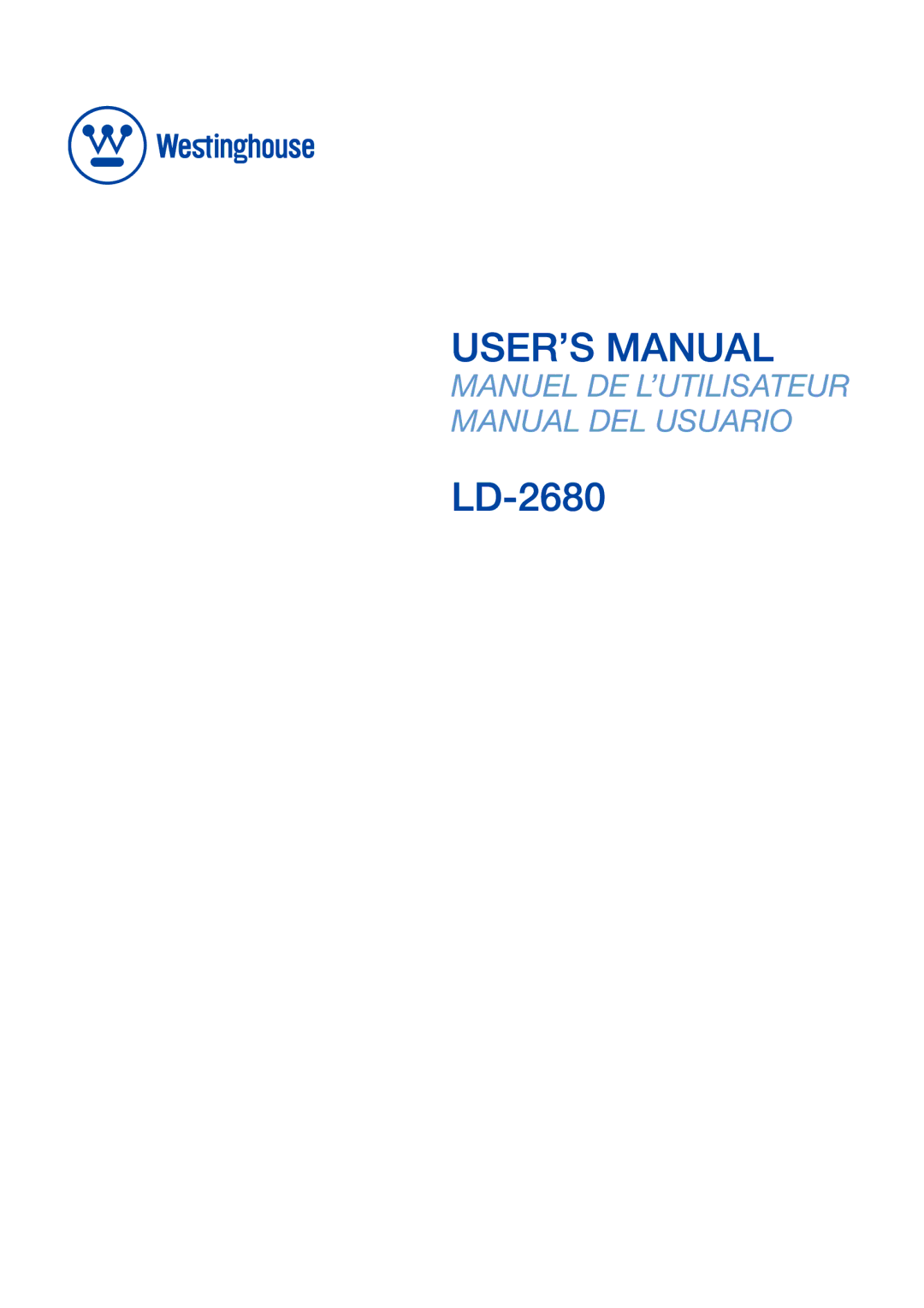 Westinghouse LD-2680 manual 