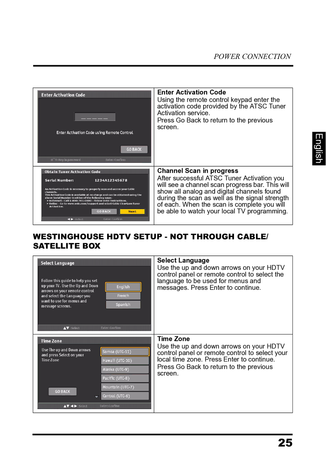 Westinghouse LD-2680 manual Westinghouse Hdtv Setup not Through CABLE/ Satellite BOX 