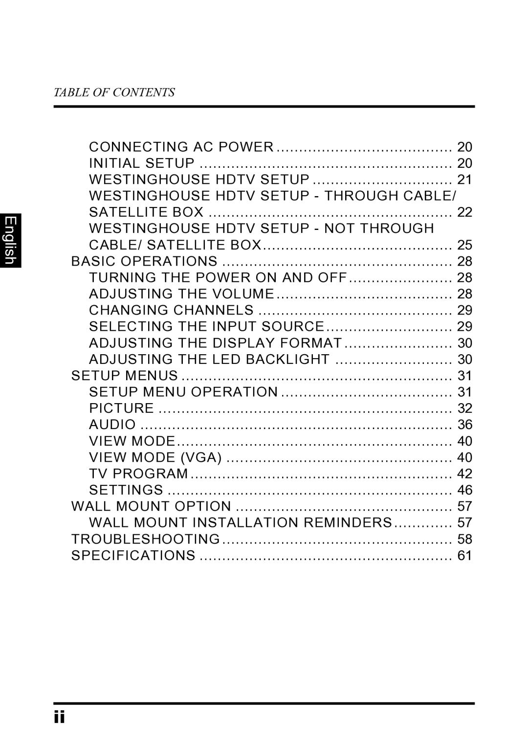 Westinghouse LD-2680 manual English 