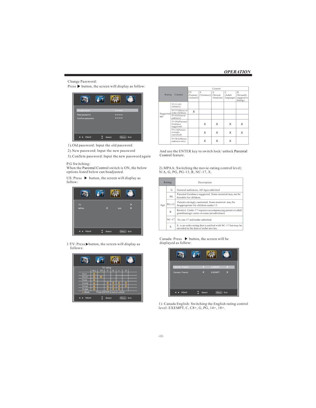 Westinghouse LD-3240 manual Operation 