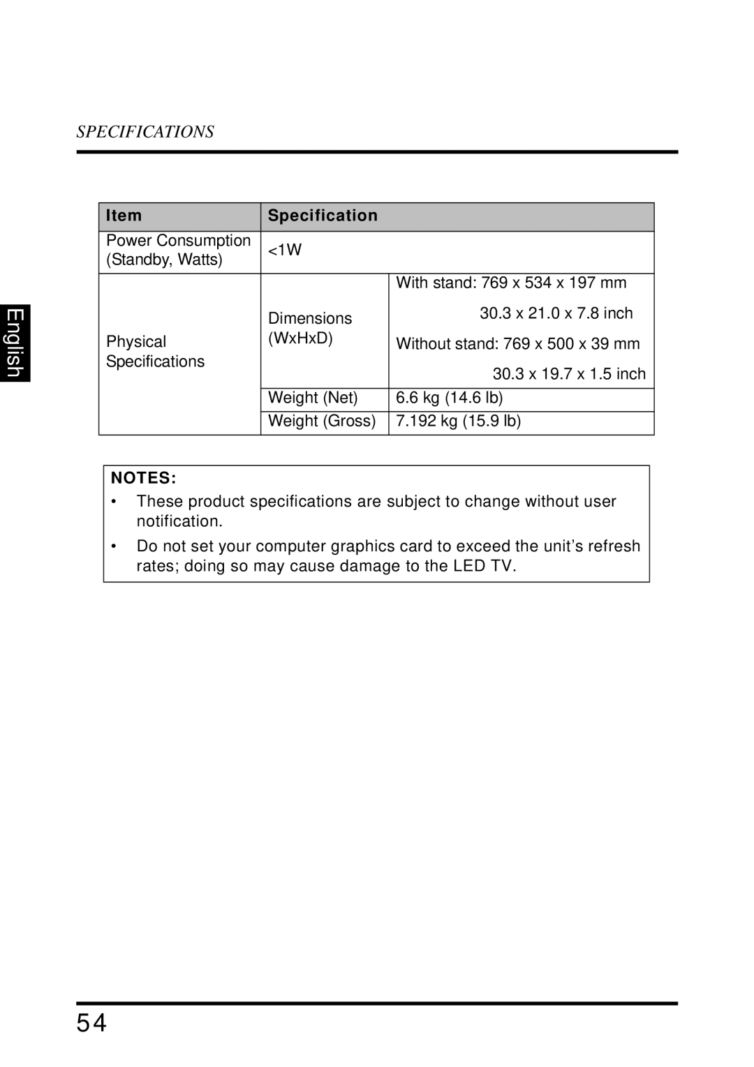 Westinghouse LD-3255VX user manual English 