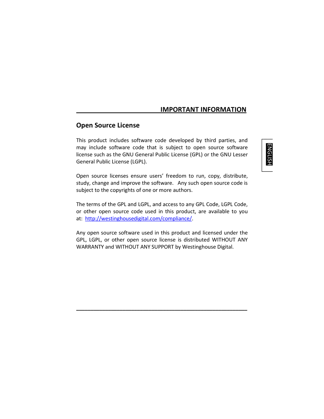 Westinghouse LD-3260 user manual Important Information 