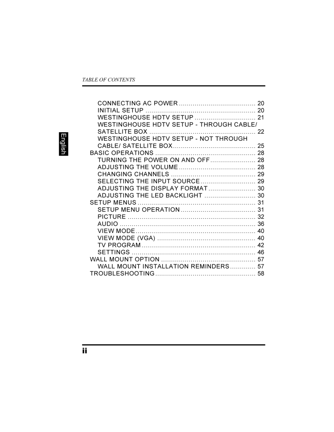 Westinghouse LD-3260 user manual 