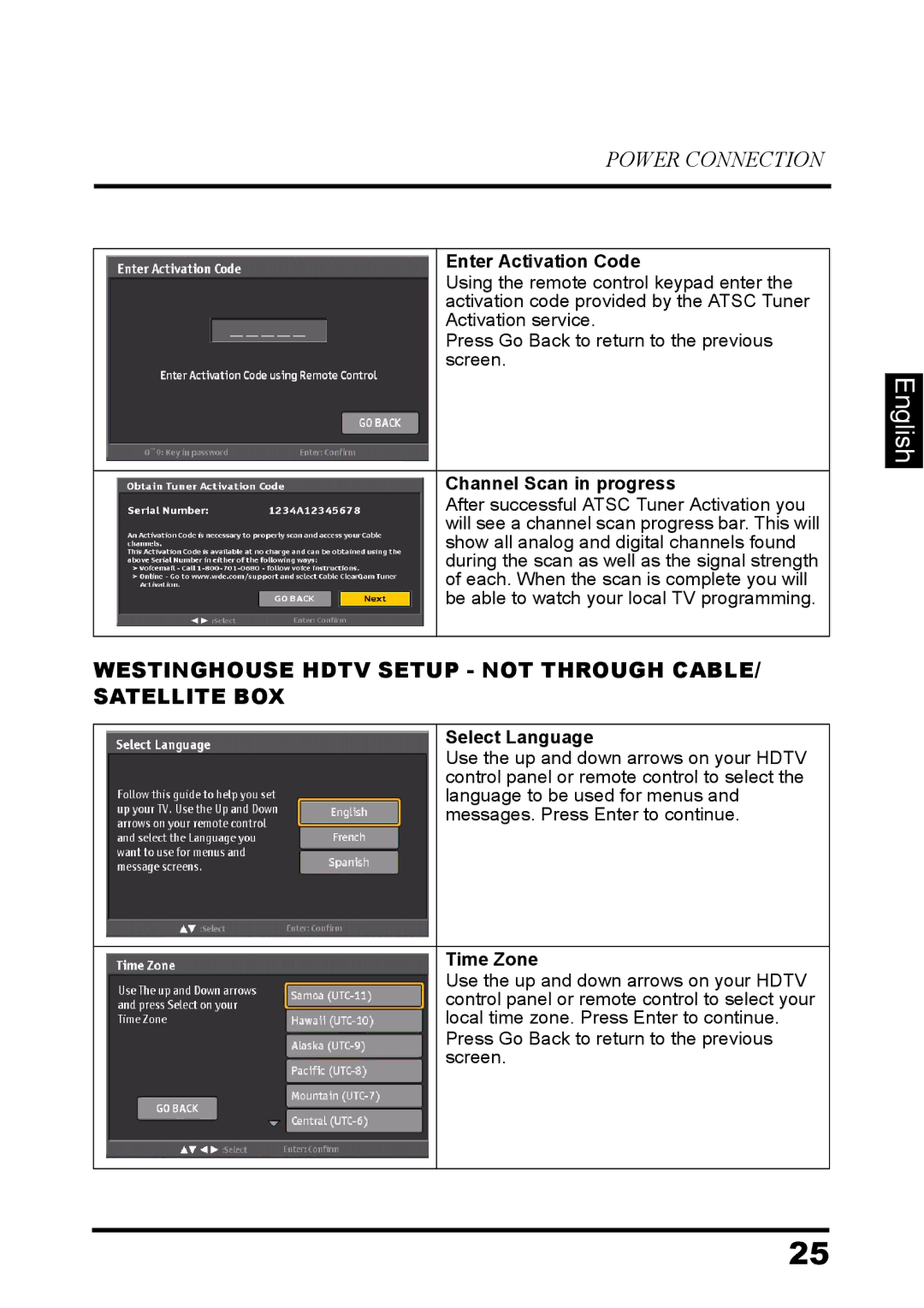 Westinghouse LD-3260 user manual Westinghouse Hdtv Setup not Through CABLE/ Satellite BOX 