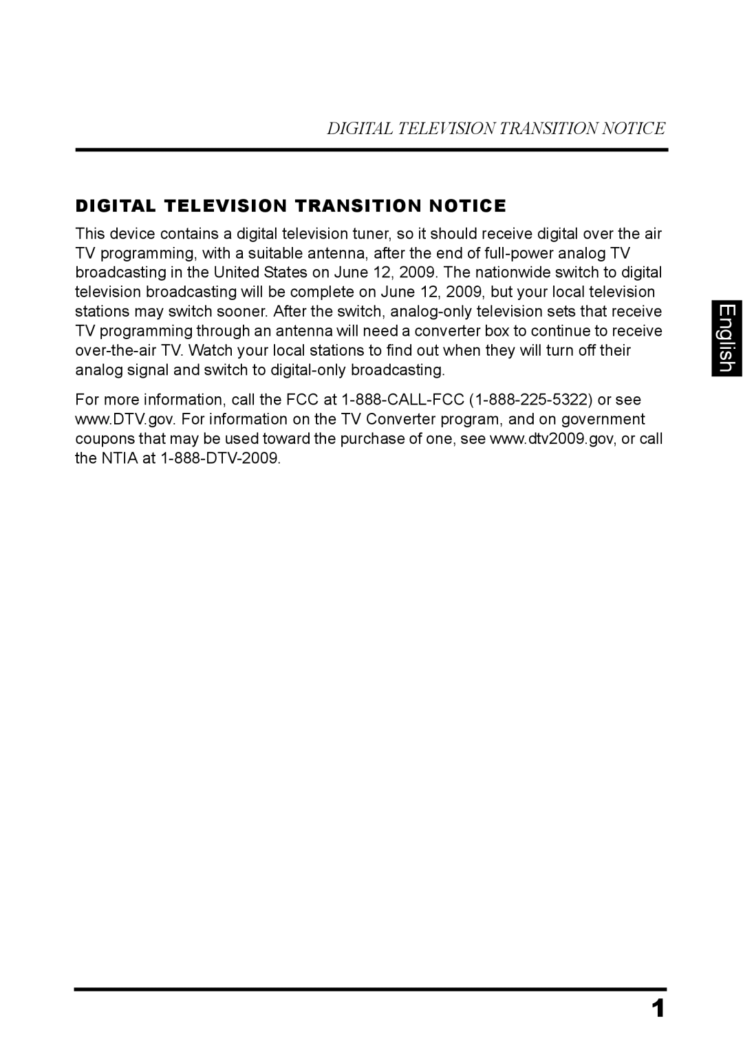 Westinghouse LD-3260 user manual Digital Television Transition Notice 