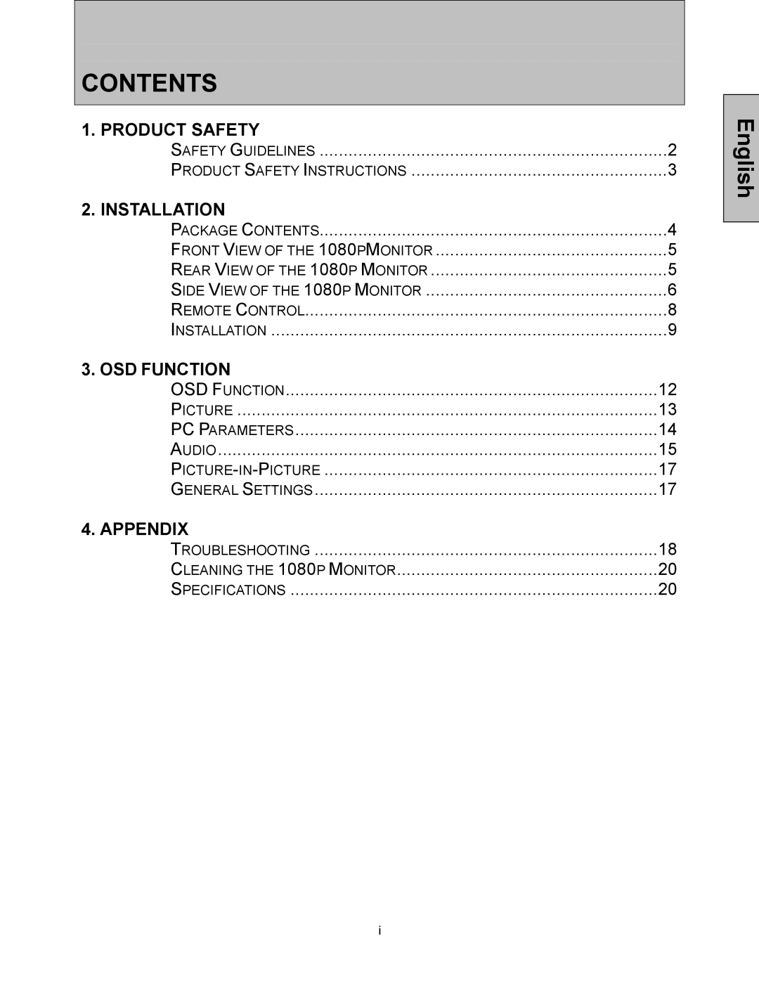 Westinghouse LVM-37w3 user manual Contents 