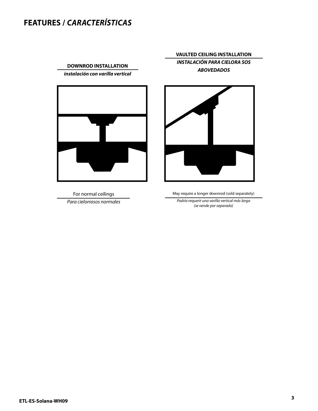 Westinghouse MR 72161 installation instructions Features / Características 