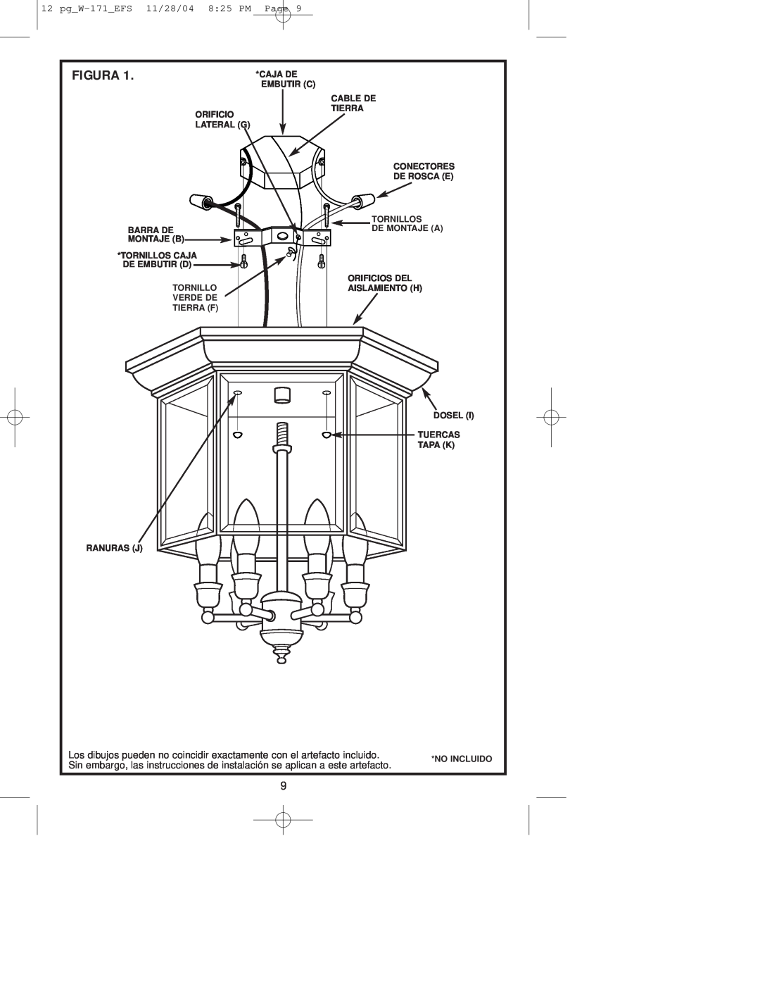 Westinghouse Outdoor Lighting Fixture owner manual Figura, pgW-171EFS 11/28/04 825 PM Page 