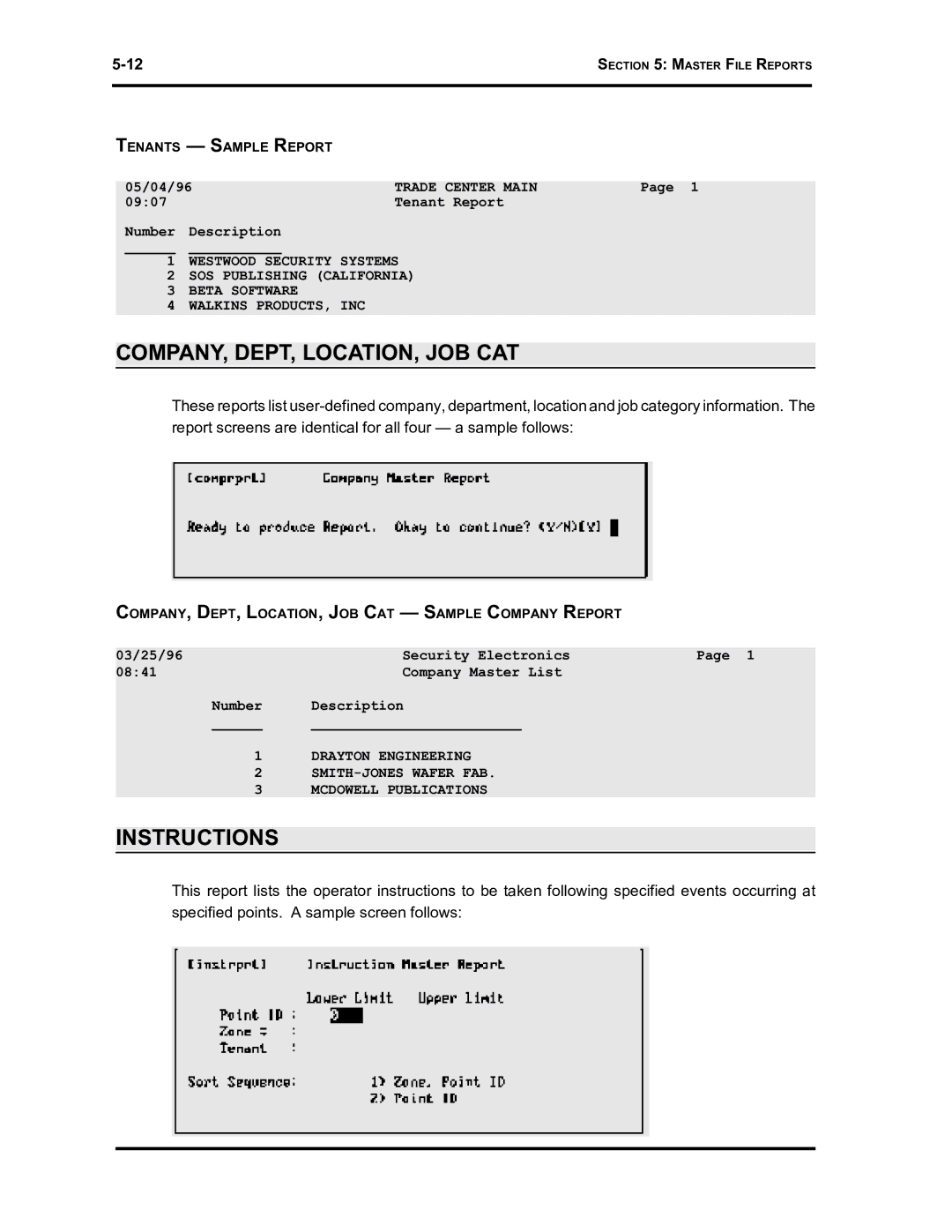 Westinghouse SE 6000 manual Company, Dept, Location, Job Cat, Instructions 