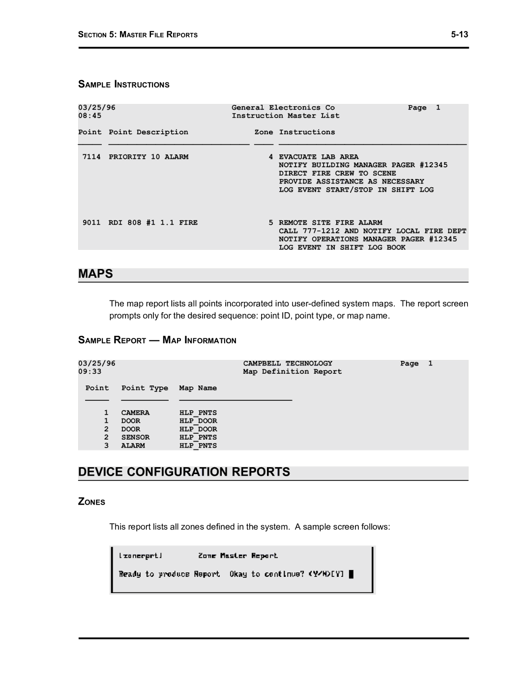 Westinghouse SE 6000 manual Maps, Device Configuration Reports 