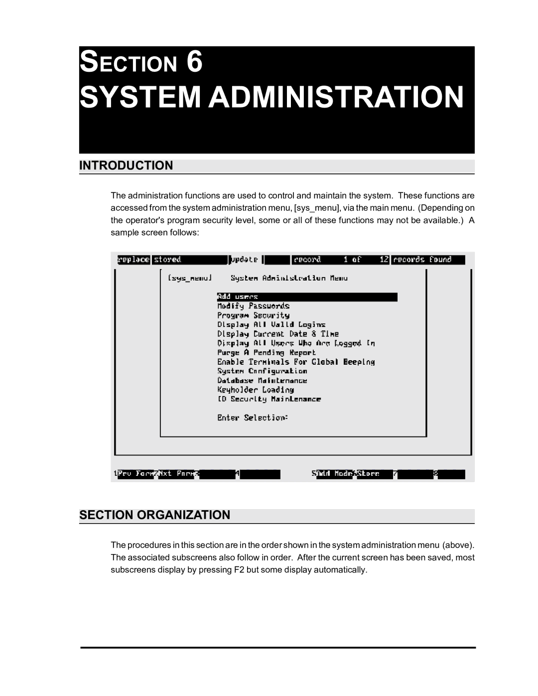 Westinghouse SE 6000 manual System Administration 