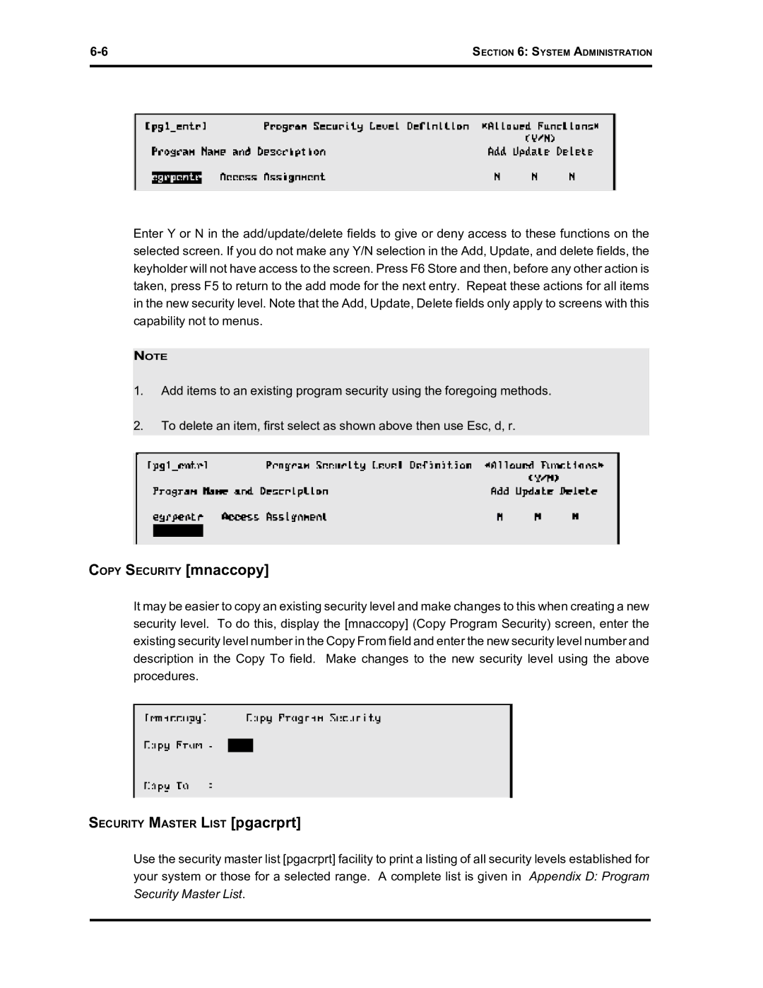 Westinghouse SE 6000 manual Copy Security mnaccopy 