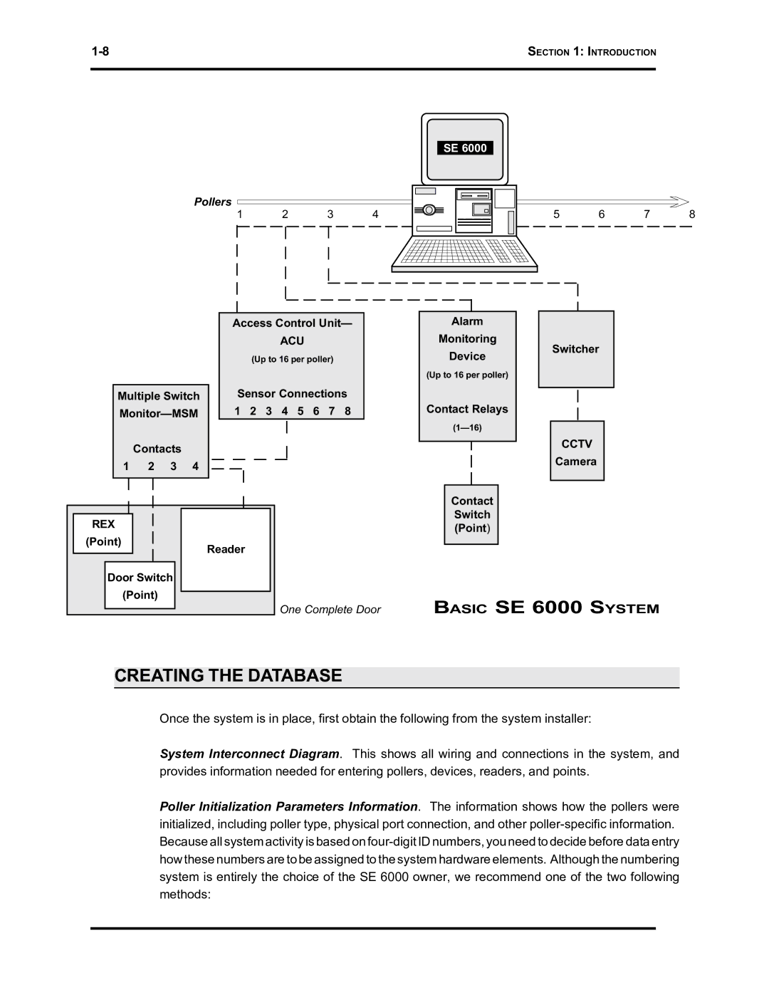 Westinghouse SE 6000 manual Creating the Database, Acu 