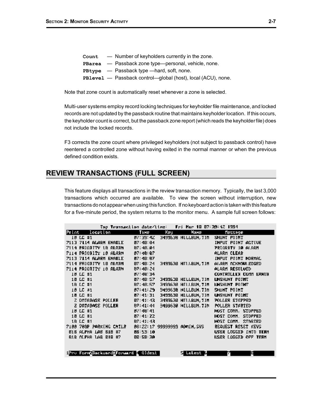 Westinghouse SE 6000 manual Review Transactions Full Screen 