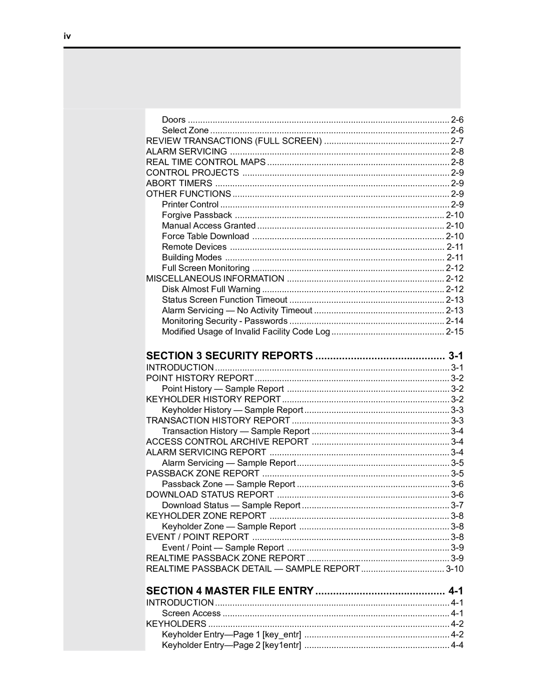 Westinghouse SE 6000 manual Security Reports 