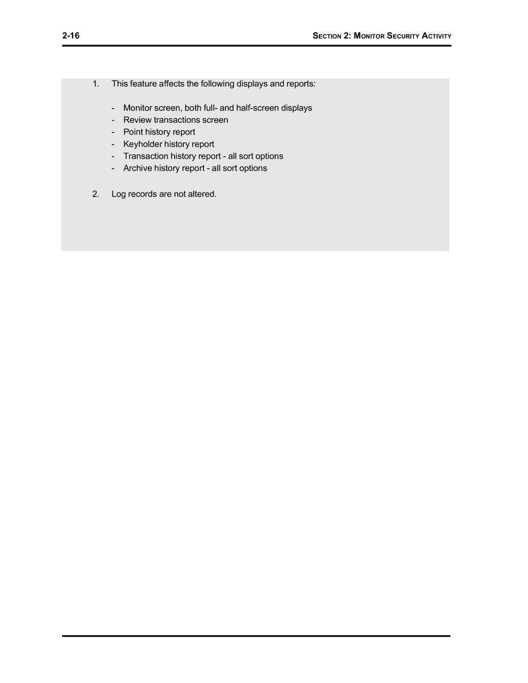 Westinghouse SE 6000 manual Monitor Security Activity 