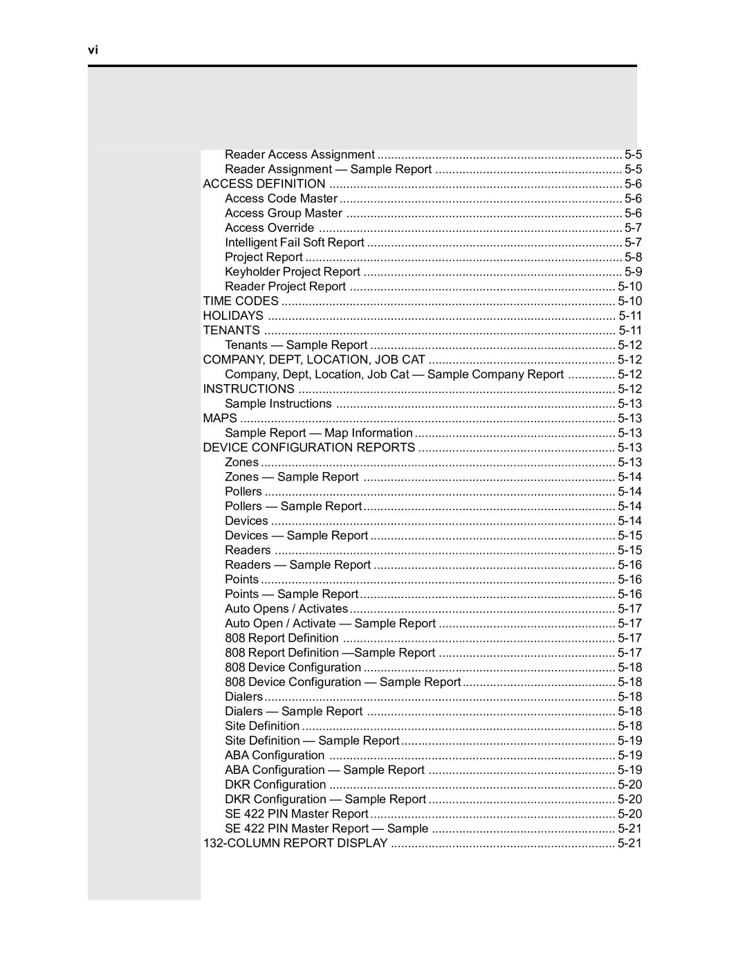 Westinghouse SE 6000 manual Reader Access Assignment 