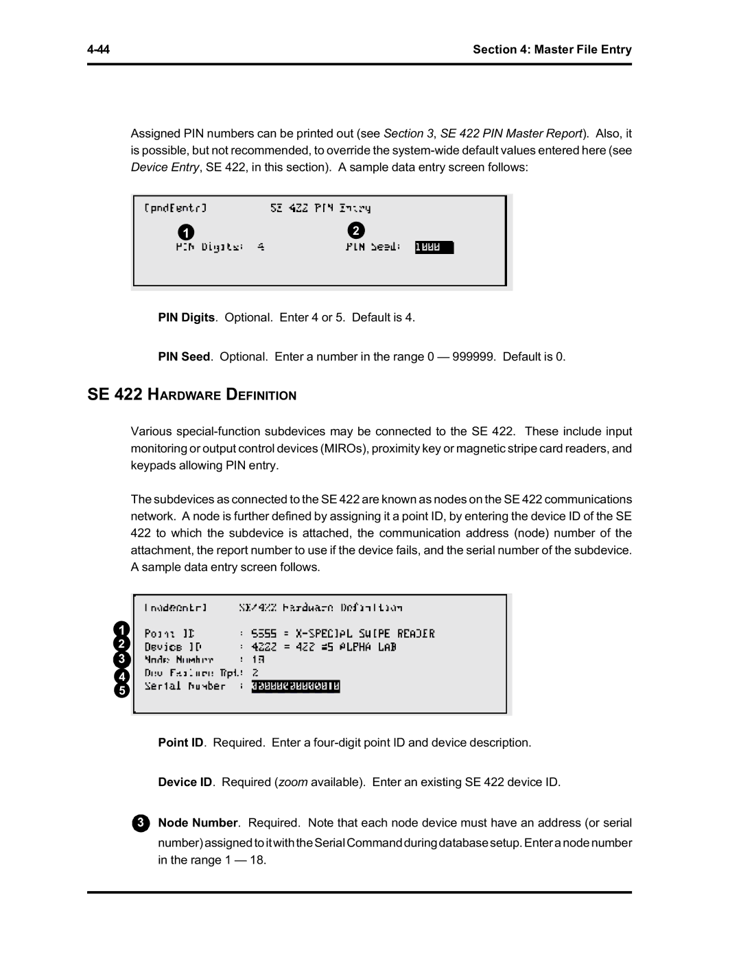 Westinghouse SE 6000 manual SE 422 Hardware Definition 