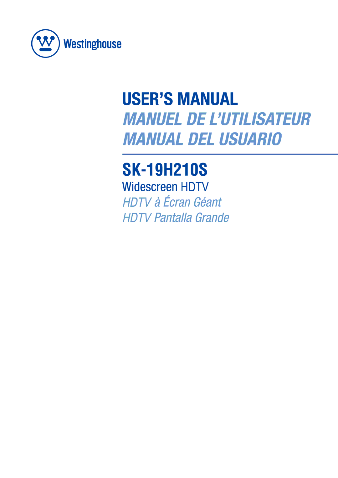 Westinghouse SK-19H210S manual 