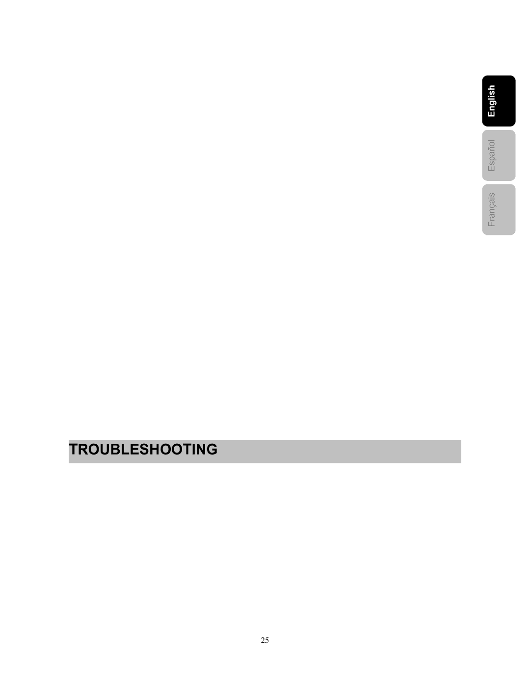 Westinghouse SK-26H240S user manual Troubleshooting 