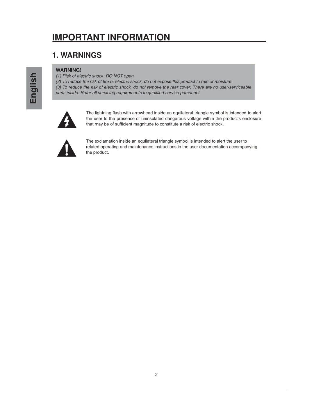 Westinghouse sk-32h540s manual Important Information, WkhSurgxfw 