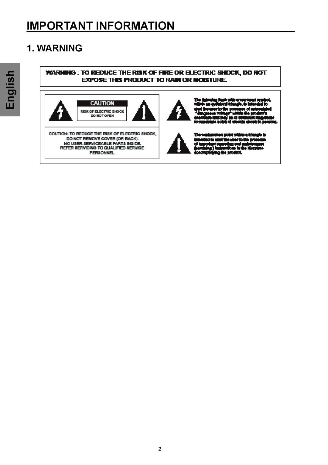 Westinghouse SK-32H570D, SK-26H570D user manual Important Information 