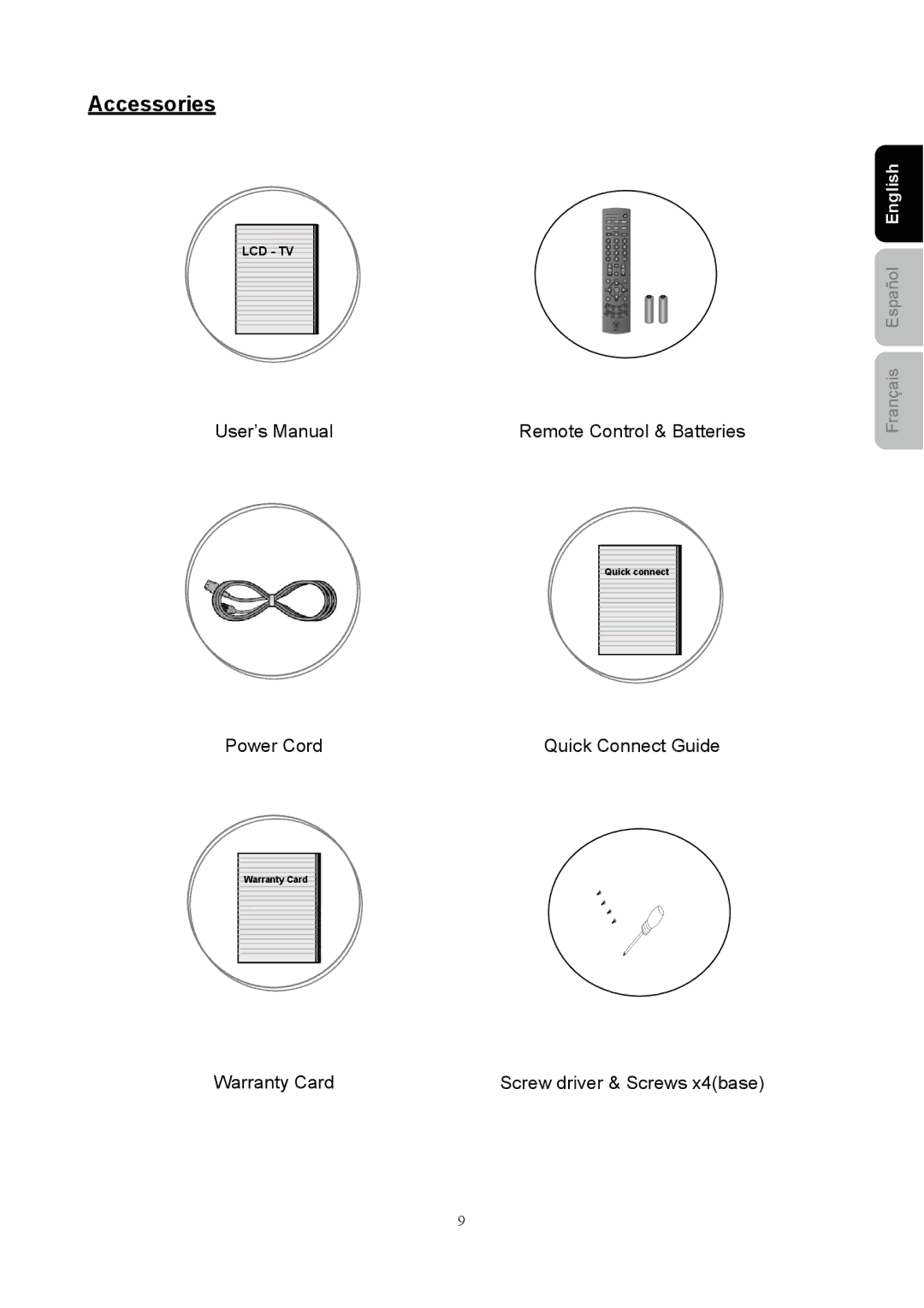 Westinghouse SK-40H520S user manual Accessories 