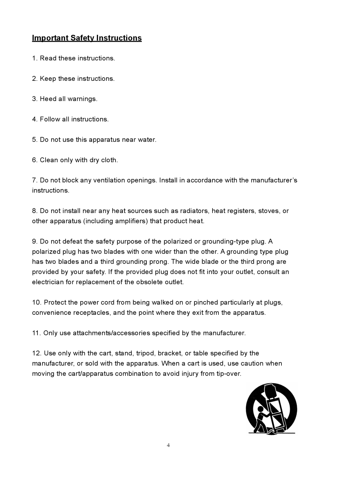 Westinghouse SK-40H520S user manual Important Safety Instructions 