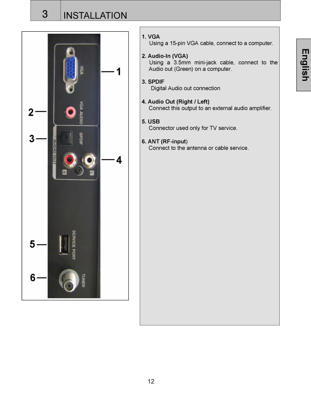 Westinghouse SK-42H240S, SK-42H360S, SK-32H520S, SK-32H240S user manual Spdif 