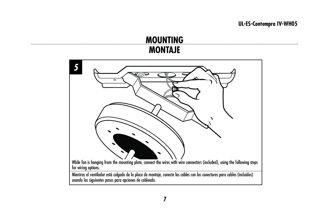 Westinghouse UL-ES-Contempra IV-WH05 owner manual Mounting Montaje 