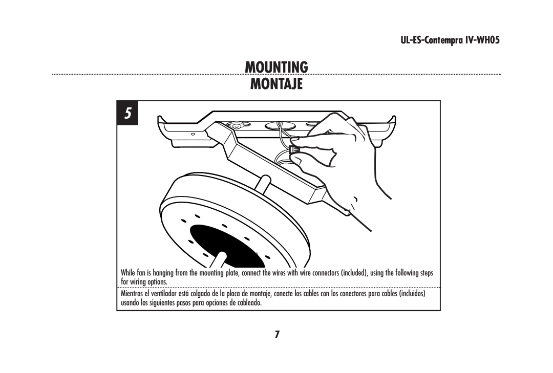Westinghouse UL-ES-Contempra IV-WH05 owner manual Mounting Montaje 