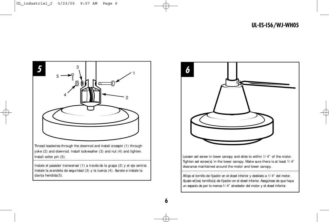 Westinghouse UL-ES-I56/WJ-WH05 owner manual 