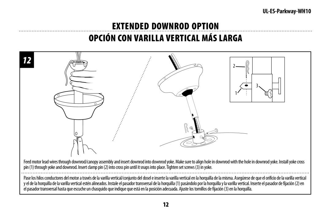 Westinghouse UL-ES-Parkway-WH10 owner manual 