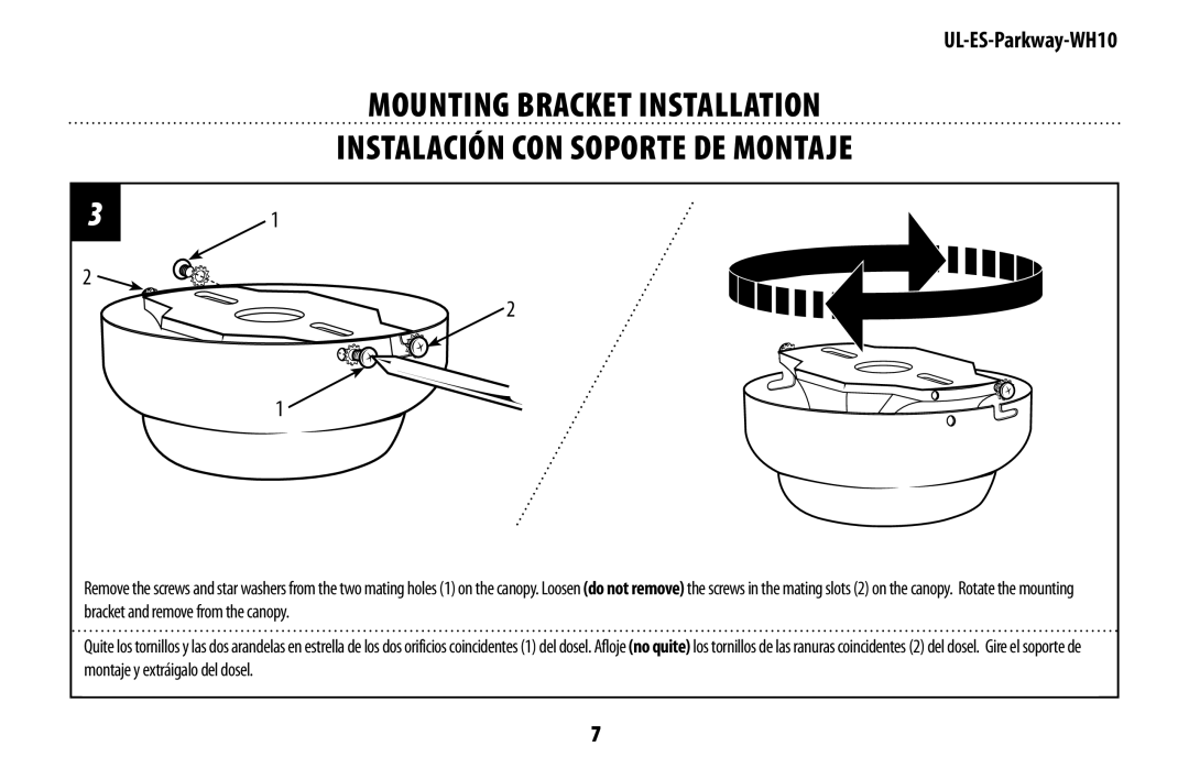 Westinghouse UL-ES-Parkway-WH10 owner manual 