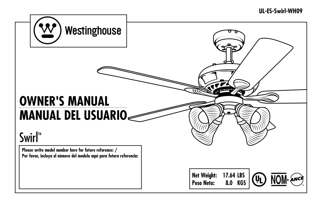 Westinghouse UL-ES-Swirl-WH09 owner manual Manual del usuario 