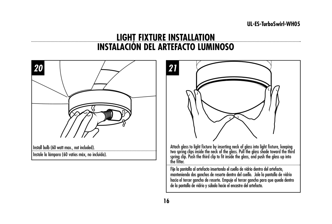 Westinghouse UL-ES-TurboSwirl-WH05 owner manual 