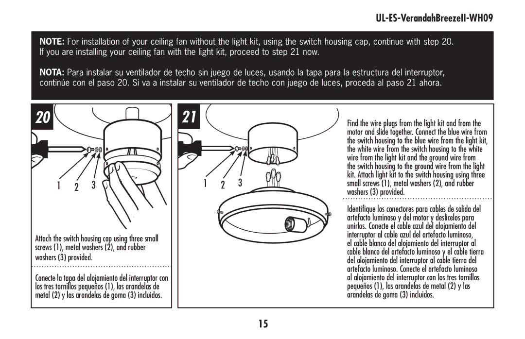 Westinghouse UL-ES-VerandahBreezeII-WH09 owner manual 